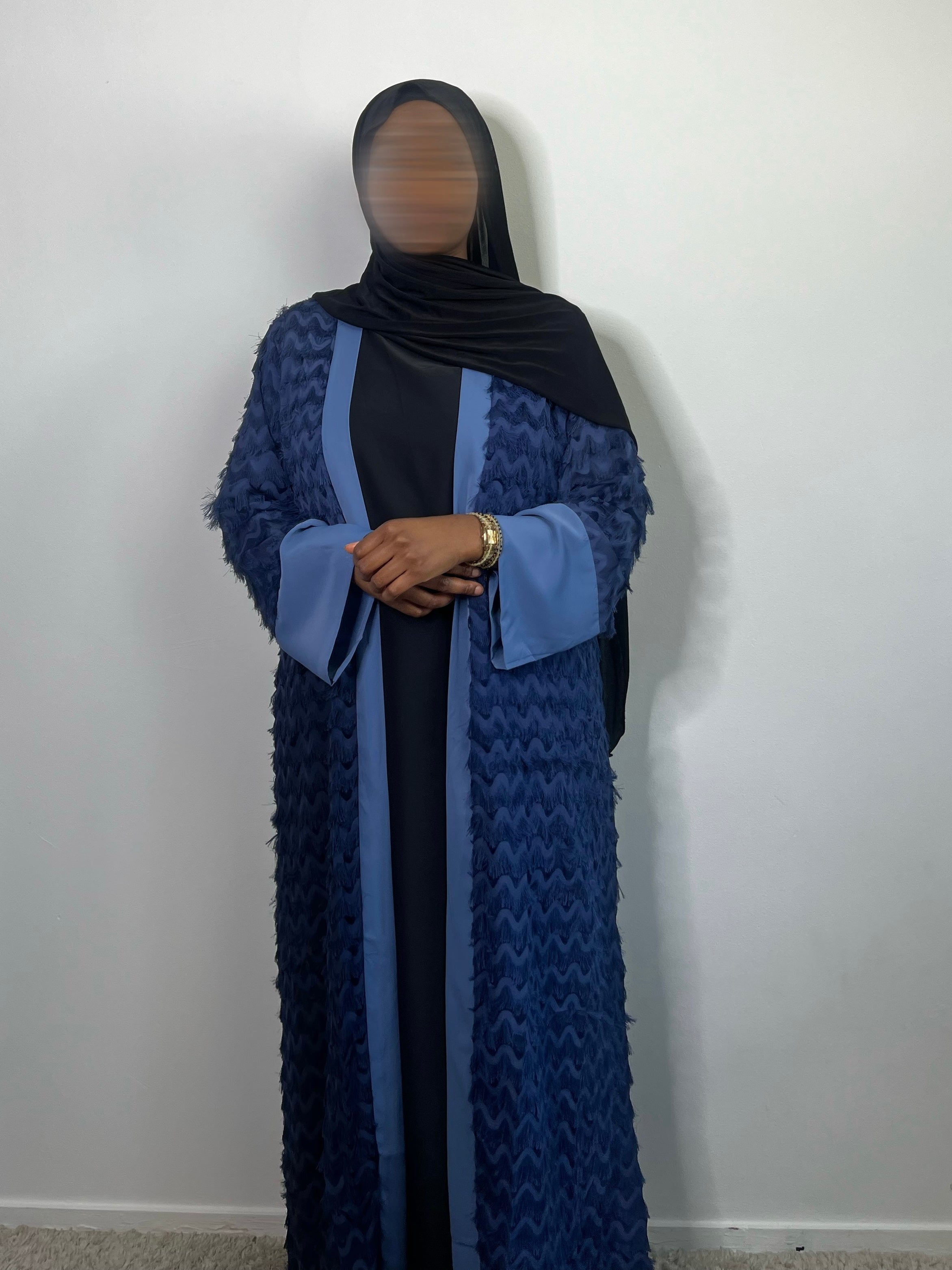 Kimono à frange bleu