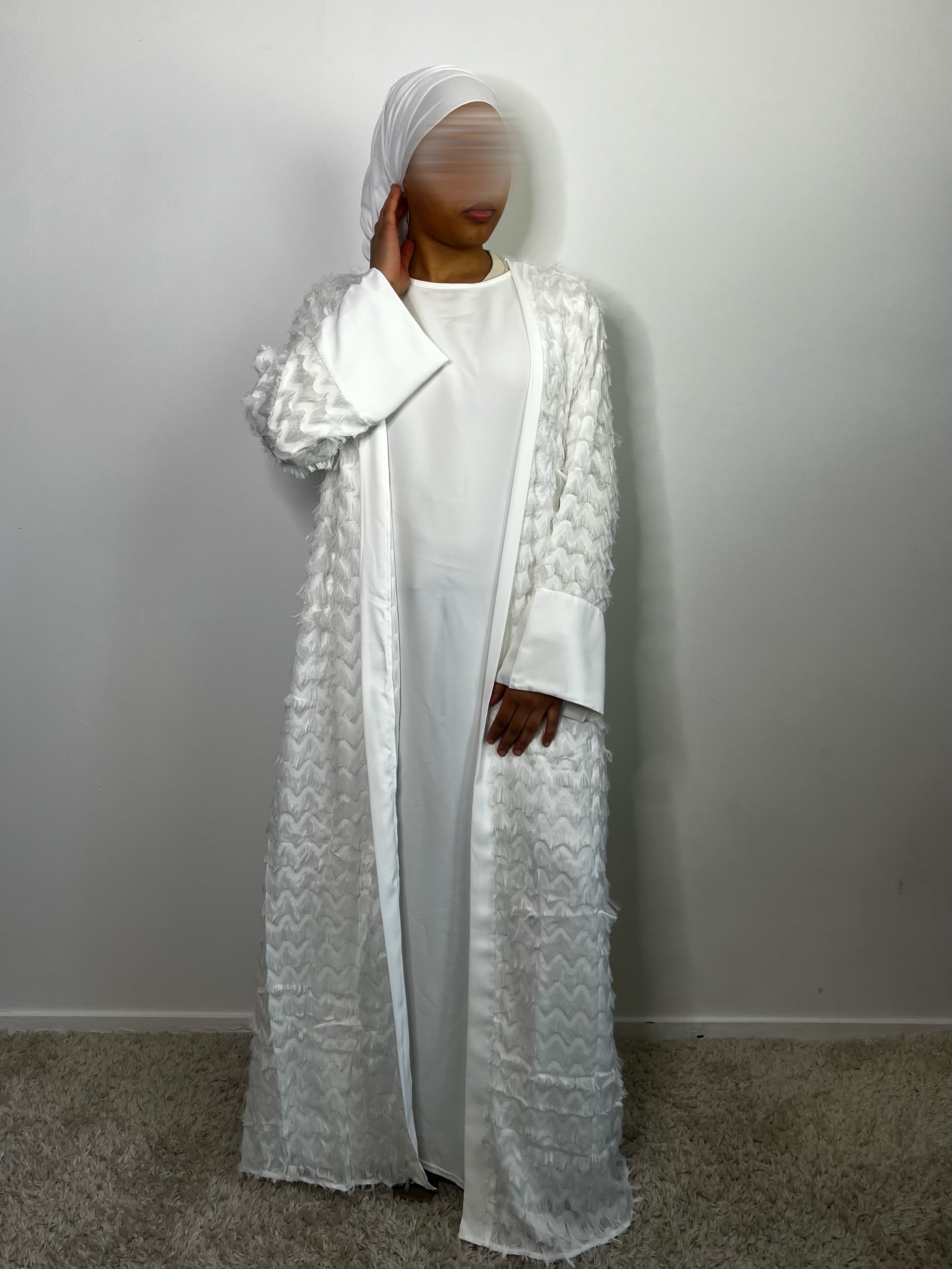 Kimono à frange blanc